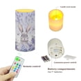 thumbnail image 7 of COEQINE Bunny Cherry Blossom Violet Flickering Flameless LED Battery Candles Pillar Candles Tealight with 18-Key Timer Remote with Colorful Light for Indoor Outdoor Easter Home Decoration, 7 of 7