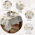 thumbnail image 5 of Gray Beige Floral Table Cloth Waterproof Tablecloths, Spring Modern Botanical Flowers Blossom Tablecloth Dining Table Cover for Kitchen Party Tabletop Outdoor, Square Tablecloth 60x60 Inch, 5 of 9