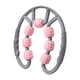 thumbnail image 1 of Rodillo muscular para piernas, herramienta de masaje de 7 ruedas, multifuncional, ligero y manual. Gris y rosa, 1 of 9