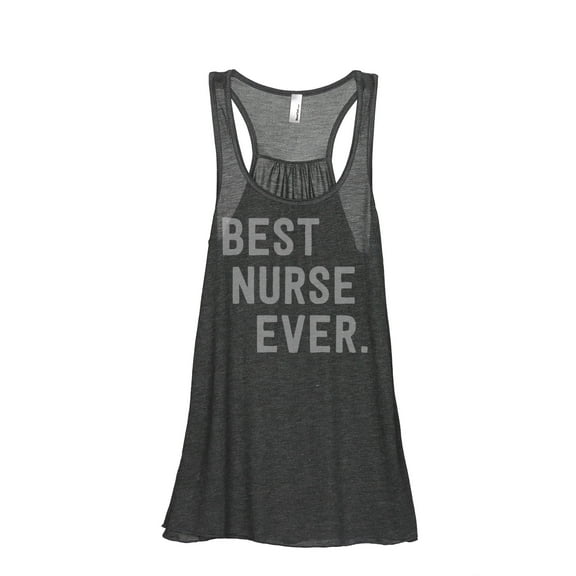 Thread Tank Best Nurse Ever Women's Sleeveless Flowy Racerback Tank Top Charcoal Small
