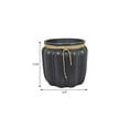 thumbnail image 5 of Rave 17 Inch Planter Pumpkin Like Shape and Rope Details Black Resin, 5 of 5