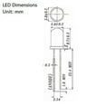 thumbnail image 3 of 100 Pcs Diode LED 5mm Lampe Lumineuse LED Bleue Kit de Composants Électroniques, 3 of 4