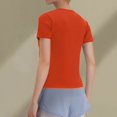 thumbnail image 4 of CIENVNSTG Lightweight Basic Crewneck T Shirt For Women Short Sleeve Solid Color Slim Fitted Versatile Streetwear Tunic Tee Y2K Fashion Summer 2026 Daily Casual Going Out Outfits Orange S, 4 of 4