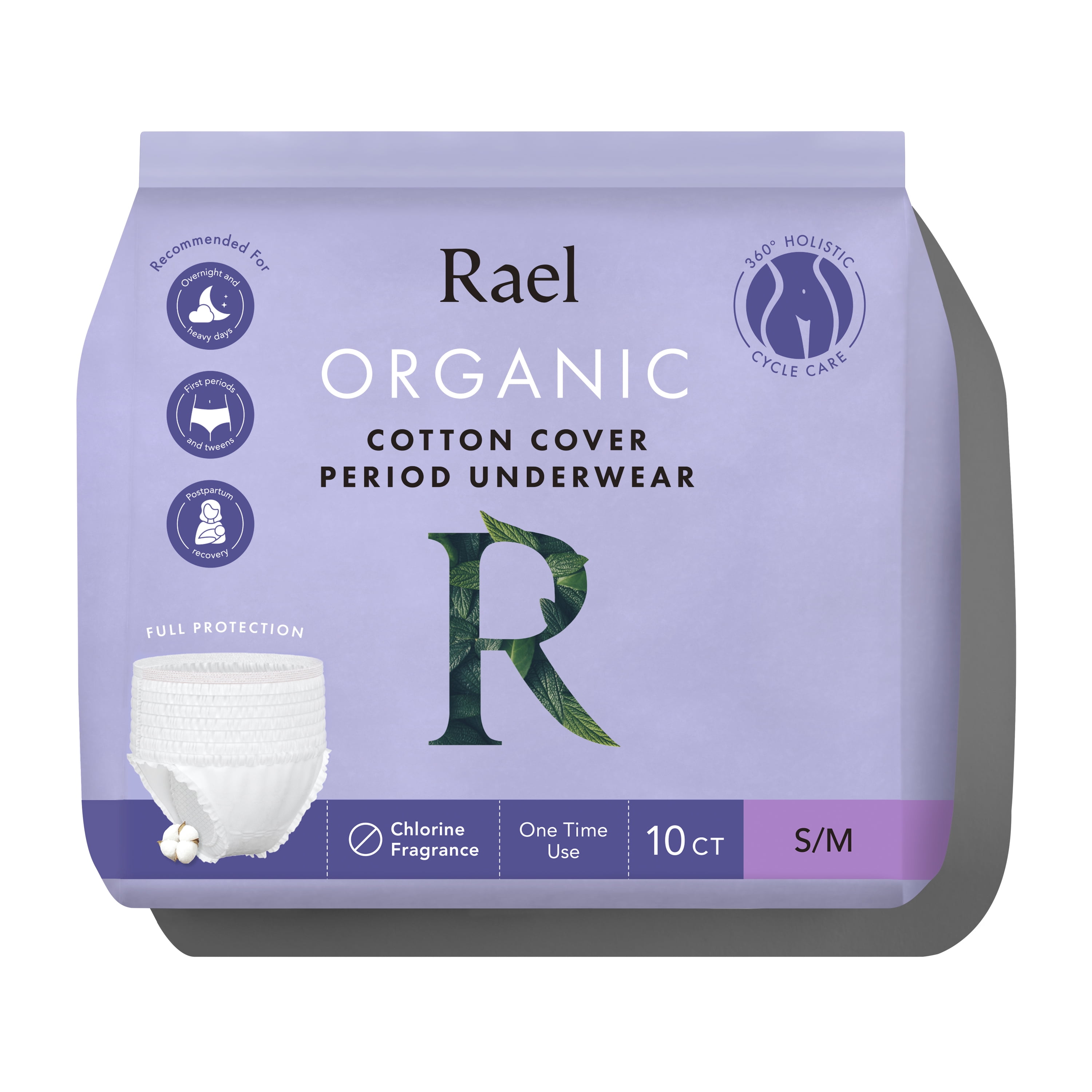 Rael Organic Cotton Cover Disposable Period Underwear for Postpartum