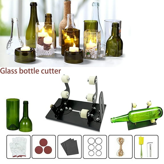 Glass bottle cutter, wine bottle cutter, glass cutting kit, 19 upgraded versions, square and round wine and beer glass sculpture cutter, used to make square lamps, vases, candle lamps, etc.