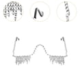 thumbnail image 6 of QccHieUs Rhinestone Glasses Frame Eyeglasses for Party Masquerade Show Festival Birthday, Silver, 6 of 6