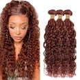 thumbnail image 1 of Hair Bundles HuxoWax Color #33, marrón rojizo, ondulado, 60 cm, 1 of 5