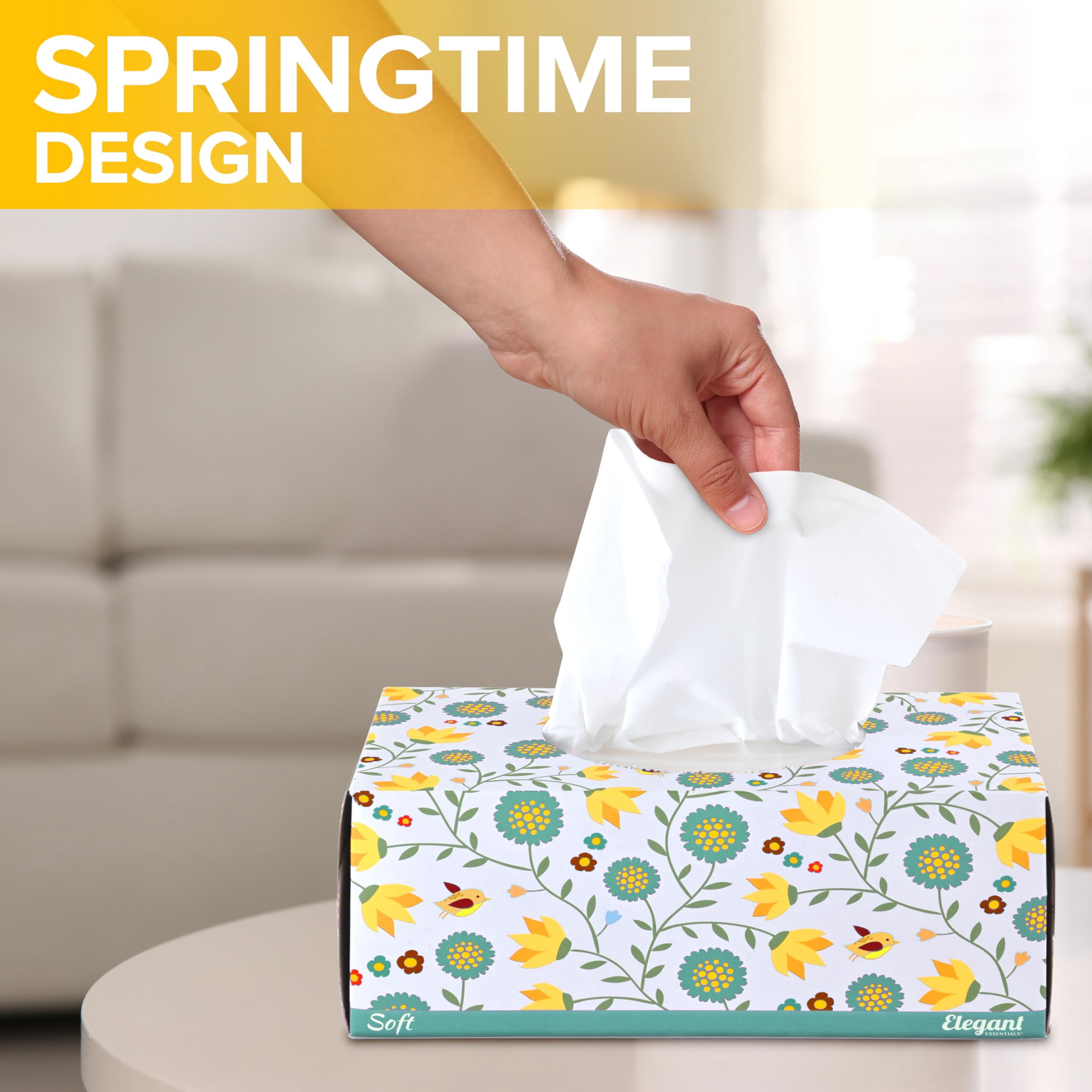 Premium Bulk Tissues, 8 Tissue Boxes of 230 Count Tissues, 2-Ply Soft Facial Tissues for Offices or School, Made in the USA, 1840 Total Count Bulk Face & Nose Tissue Paper for Home