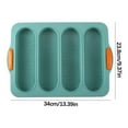 thumbnail image 4 of Molde de pan antiadherente de silicona para baguette de 4 ranuras | Bandeja para hornear pan francés | Silicona flexible de grado alimenticio | Apto para horno a alta temperatura | Panificadora, 4 of 4