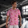 thumbnail image 3 of Wukai Watermelon Print Men's Short-Sleeved Mesh T-Shirt,Quick-Dry Short Sleeve Workout T-Shirt-Large, 3 of 8