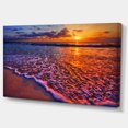 thumbnail image 2 of Colorful Sunset and Wavy Waters - Seashore Canvas Art Print, 2 of 3