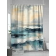 thumbnail image 5 of Abstract Ocean Shower Curtain Set ，Waterproof Fabric Shower Curtains Beach Oil Painting Style Impressionist Shower Curtains for Bathroom,Bathroom Decor 72"x84", 5 of 6