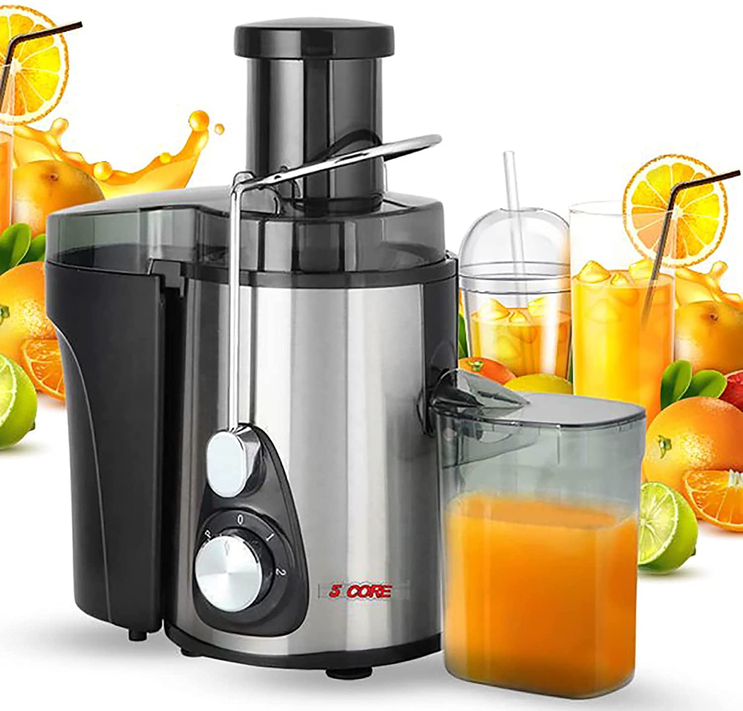 Easy to Clean & BPA Free,Black Juicer Extractor Picberm PB2312A Wide Mouth Juicer Machines Powerful Juicer with Plus Pulse Function 3 Speed Centrifugal Juicer for Fruit and Vegetable 800W/20000RPM 