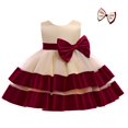 thumbnail image 3 of Vestido NSSMWTTC para niñas, Pascua, burdeos y champán con volantes, 3 of 5