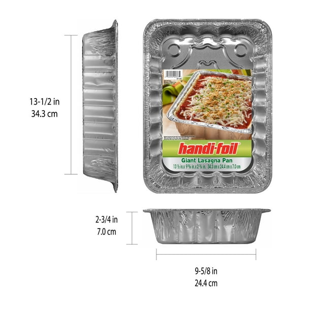 Handi-Foil Aluminum Giant Rectangular Lasagna Pan, 1 Count 13.5