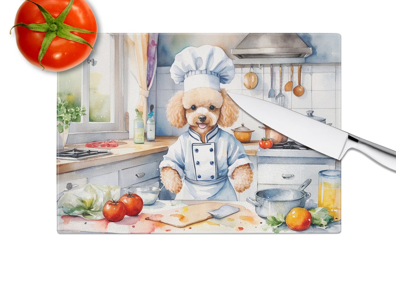 Poodle The Chef Glass Cutting Board 12 in x 15 in