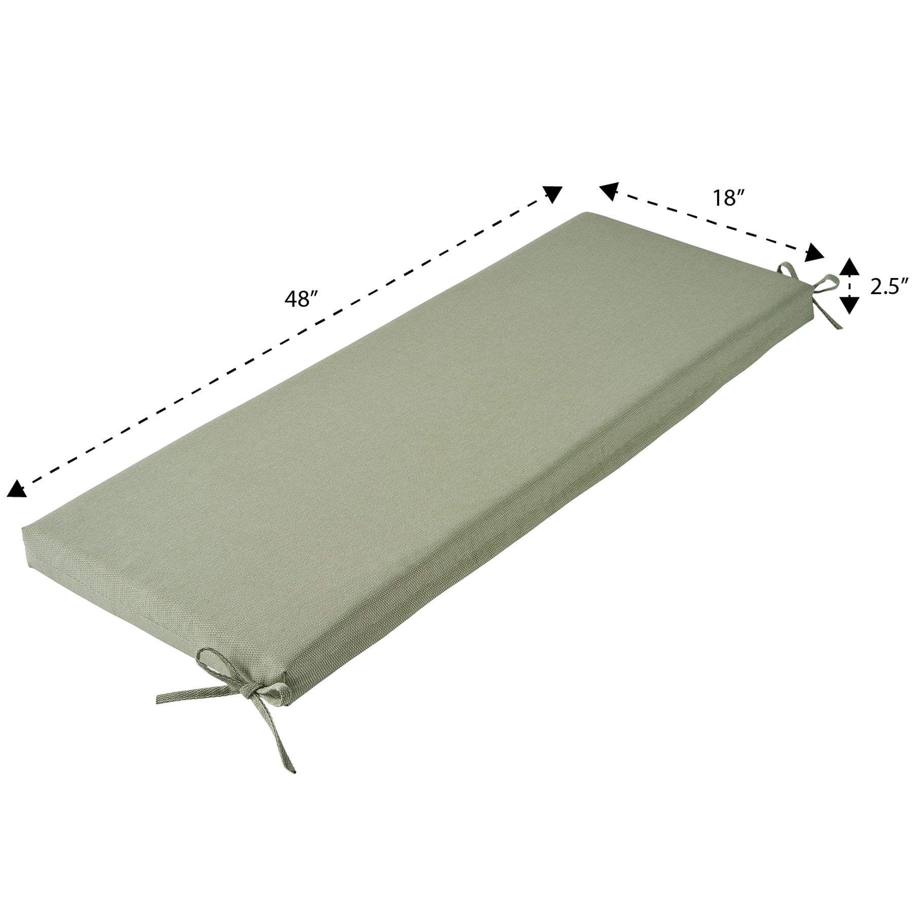 Better Homes & Gardens Outdoor Bench Seat Cushion, 1-Piece, Green