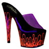 Womens Unique Blacklight Reactive Club Shoes with Swirl Design and 7 Inch Heels