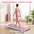 thumbnail image 5 of FYC Walking Pad Treadmill with 15% Auto Incline, 350 lbs Capacity 3.5HP Ultra Quiet Brushless Motor, 0.5-6MPH Speed, Bluetooth Speaker & APP, Under Desk Treadmill for Home Office Hiking (Pink), 5 of 9