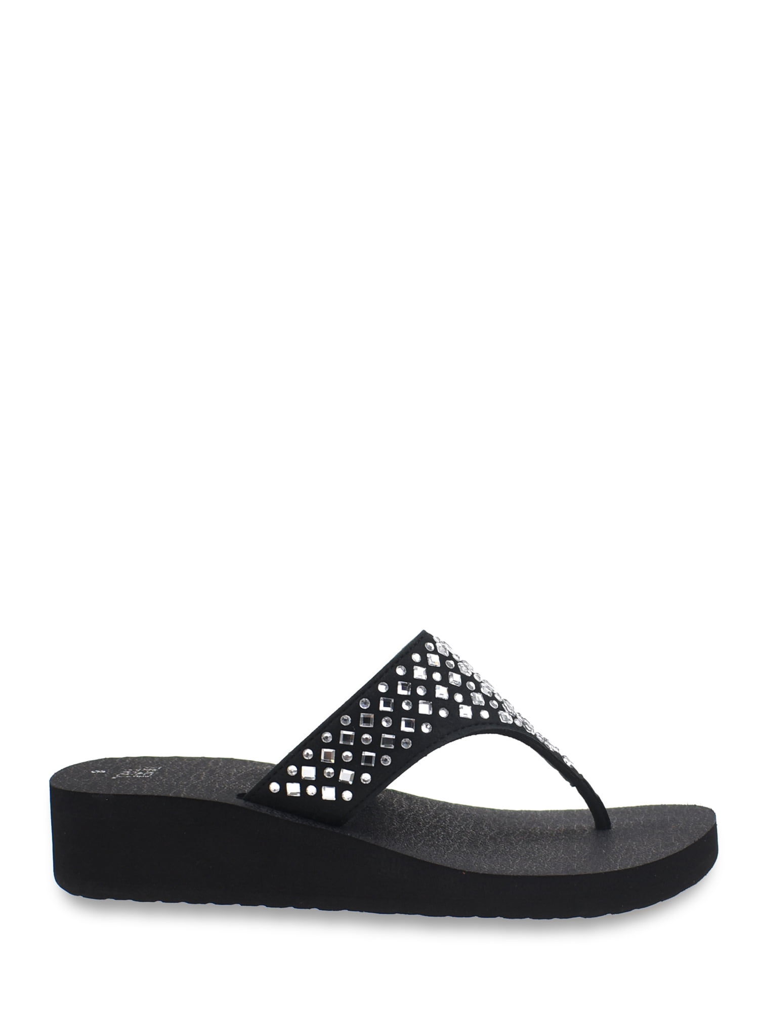 Time and Tru Women's Lifestyle Flip Flop Wedge