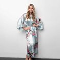 thumbnail image 3 of Elegant Long Floral Silk Kimono Womens Robe, Sizes 2 to 18, Brides and Bridesmaid Robes, Lightweight Robe, 3 of 7