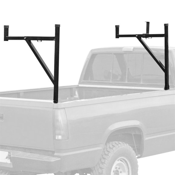 Elevate Outdoor Truck Ladder Rack Adjustable Steel Pickup Bed Cargo Carrier, Black