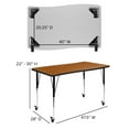 thumbnail image 5 of Flash Furniture Wren Mobile 28"W x 47.5"L Rectangle Wave Flexible Collaborative Oak Laminate Activity Table-Standard Height Adjust Legs, 5 of 11