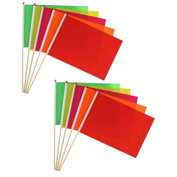 GOOHOCHY Lawn Marking Flags for Decoration Assorted Color Lightweight Portable with Strong Wooden Poles 10 Pieces