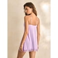 thumbnail image 5 of Mauve Purple Women Lace-Trimmed Camisole Nightgown Sleep Dress, 5 of 7