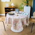 thumbnail image 4 of SIELUNO Tablecloths for Round And Rectangle Tables,Peony Printed Tablecloth with Fringe Retro Table Cloths, 4 of 9