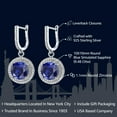 thumbnail image 2 of Gem Stone King 9.48 Cttw Round Blue Simulated Sapphire Drop Dangle Earrings for Women in 925 Sterling Silver | Round 10MM, 2 of 5