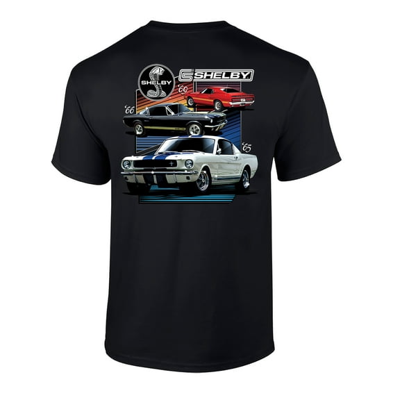 Ford Mustang Shelby T-shirt Various Shelby Models Classic Antique Garage Enthusiast Racing Race Hotrod Performance-Black-Small
