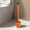 Orange, variant on Silicone Bathroom Toilet Brush Set, Wall Mounted or Floor Placed Tool with Flexible Brush Head, Cleans Corners and Comes with Cover, Easy to Clean and Quick-Drying