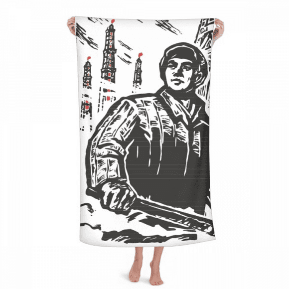 Hammer Tower Lamp China Worker Hand Towel Bath Facecloth Soft Cotton Washcloth