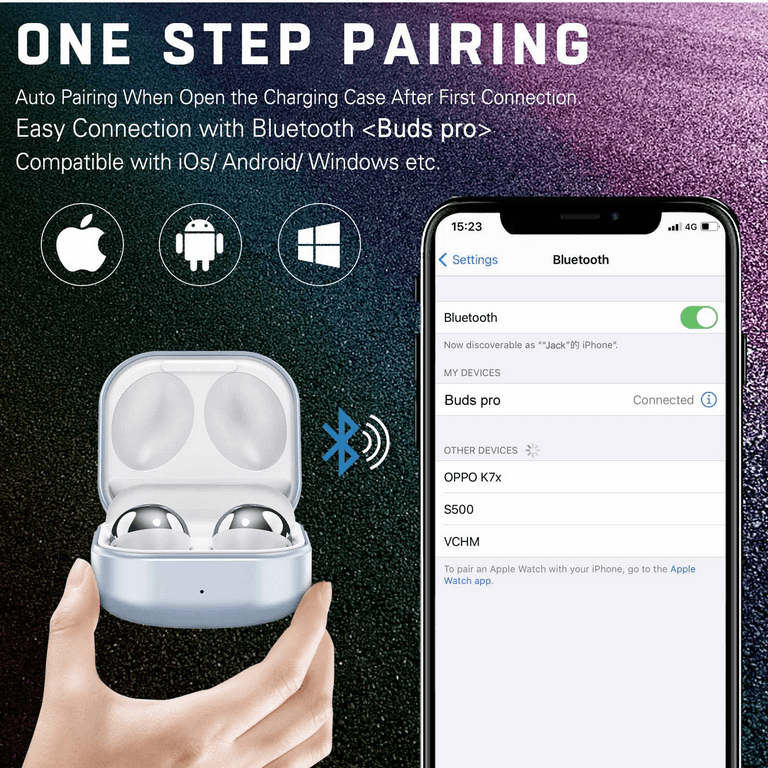 UrbanX Street Buds Pro Bluetooth Earbuds for Samsung Galaxy A03s True Wireless Noise Isolation Charging Case Quality Sound Water Resistant US