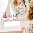 thumbnail image 3 of NIUBEE Hair Tool Organizer, Acrylic Hair Blow Dryer Curling Tool Holder, Bathroom Countertop Vanity Organizers and Storage Stand for Accessories, Makeup, Toiletries, White, 3 of 9