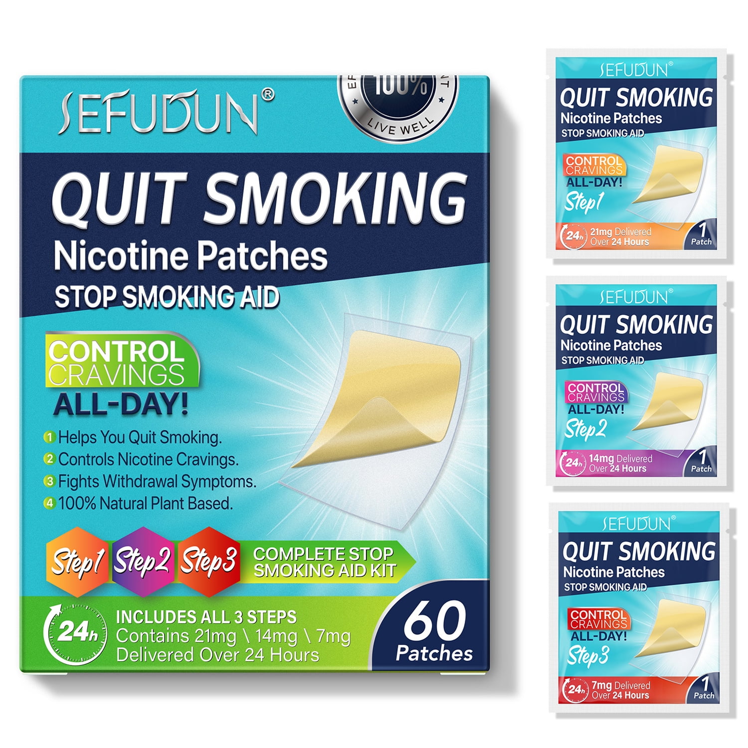 3in1, 30 Patches Stop Smoking Patches, Quit Smoking Patches, Smoking