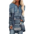 thumbnail image 1 of Baile sexy de manga larga para mujer Camiseta de otoño Blusa Casual suelta con cuello en V Túnica Tops Blusa Estampado 3D Lounge Wear Pullover Shirts Baile sexy  Casual, 1 of 2