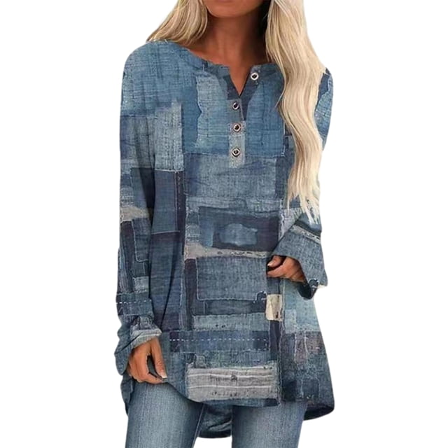 Baile sexy de manga larga para mujer Camiseta de otoño Blusa Casual suelta con cuello en V Túnica Tops Blusa Estampado 3D Lounge Wear Pullover Shirts Baile sexy Casual