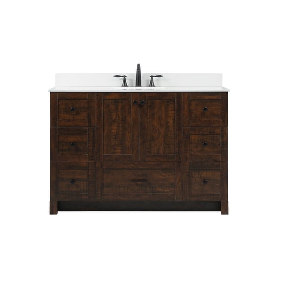 Elegant Decor Soma 48" MDF Single Bathroom Vanity with Backsplash in Expresso