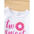 thumbnail image 5 of Liacowi Toddler Baby Girl 2nd Birthday Outfit Two Sweet Short Sleeve T-Shirt Tops Shorts/Flare Pants 2 Years Old Summer Set, 5 of 9
