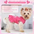 thumbnail image 2 of Dog Dress, Dog Clothes for Small Dogs Girl Cute I Love My Mom/Dad Pink Dog Dresses Breathable Pet Spring Summer Clothes Puppy Cat Outfits for Valentines Day, 2 of 5