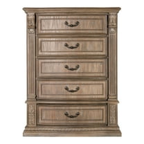 Furniture of America Anatole Modern Adult 5-Drawer Vertical Dresser, Weathered Oak