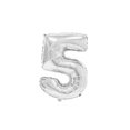 thumbnail image 1 of Bewildely 16 pulgadas Tamaño grande Oro Plata Rosa Oro Número Globo Cumpleaños Decoraciones para fiestas de bodas Globos de aluminio Niño Niño Juguete Kits de decoración para fiestas plata cinco, 1 of 6