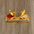 thumbnail image 4 of Swadeshi Desire Metal Krishna Idol On Jhula Swing Jhula Laddu Gopal on Jhulla Palana and Duck Pair Love Bird with KumKum Box for Home and Office Temple Pooja Item Decorative Showpieces, 4 of 4