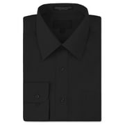 Men's Classic Fit Long Sleeve Wrinkle Resistant Button Down Premium Dress Shirt (Black,S)