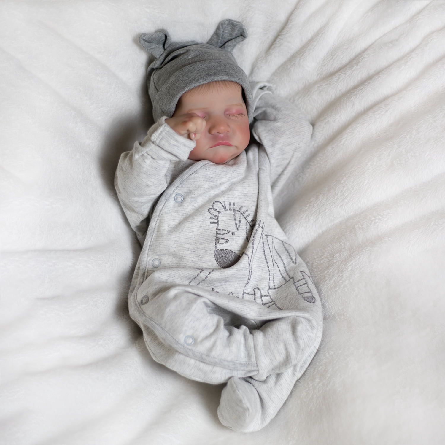 18INCH Handmade Reborn Newborn Baby Boy Doll Soft Cloth Body Lifelike Dolls with Accessories