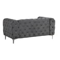 thumbnail image 5 of Toronto - 3 Pieces Button Tufted Gray Velvet Fabric Livingroom Set - 1 Sofa and 2 Armchairs, 5 of 7