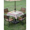 thumbnail image 4 of Outdoor Tablecloths with Umbrella Hole & Zipper, Grey Pink Giraffe 60x60 Inch Square Tablecloths, Love Heart Spring Floral Botanical Waterproof Table Cloth, Patio/Pool/Picnic Table Covers, 4 of 8