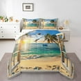 thumbnail image 2 of Erosebridal Nature Ocean Bedding King Comforter Set, Coastal Sea Beach Down Comforter, Sailboat Decor, Super Cozy 3-Piece, 2 of 8